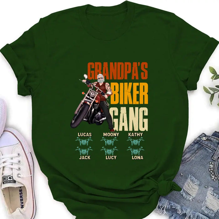 Personalized Biker Shirt/Hoodie - Father's Day Gift Idea for Dad/Grandpa - Up to 6 Kids - Grandpa's Biker Gang
