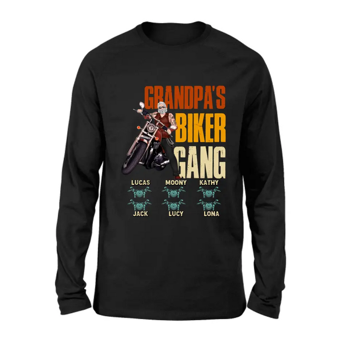 Personalized Biker Shirt/Hoodie - Father's Day Gift Idea for Dad/Grandpa - Up to 6 Kids - Grandpa's Biker Gang