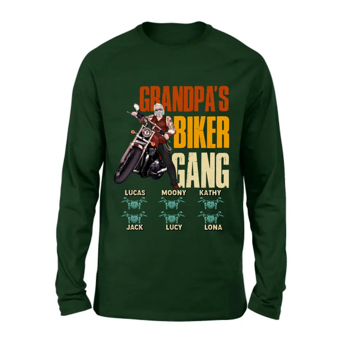 Personalized Biker Shirt/Hoodie - Father's Day Gift Idea for Dad/Grandpa - Up to 6 Kids - Grandpa's Biker Gang