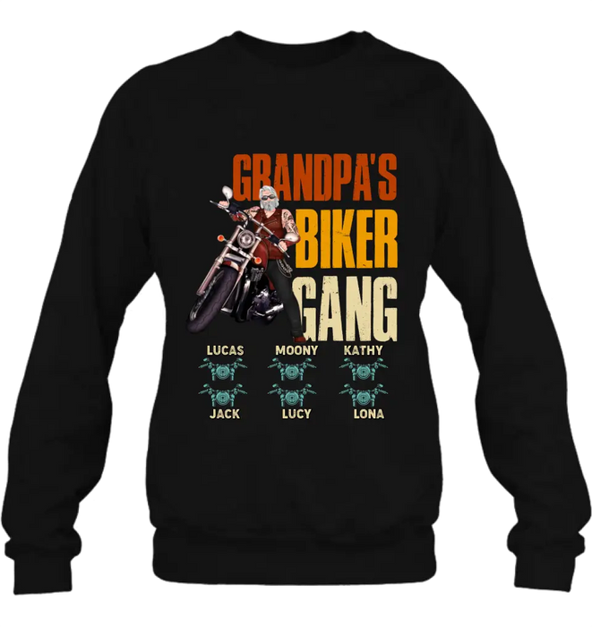 Personalized Biker Shirt/Hoodie - Father's Day Gift Idea for Dad/Grandpa - Up to 6 Kids - Grandpa's Biker Gang