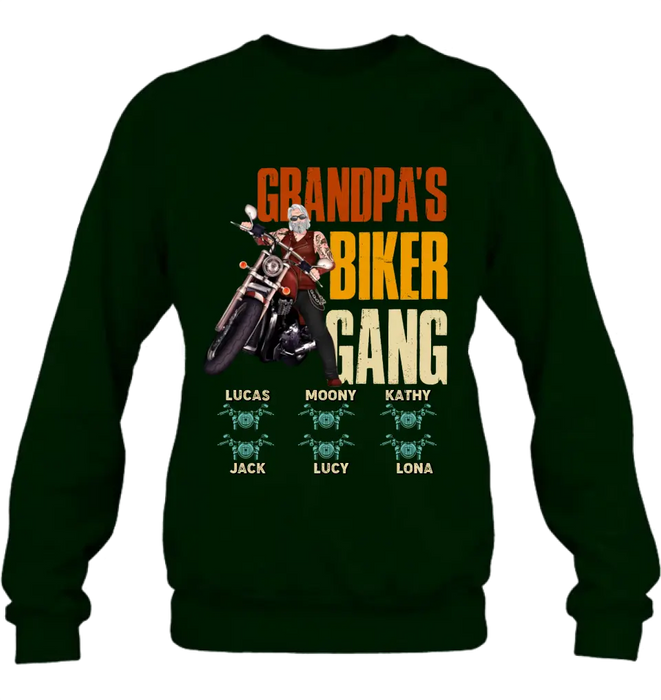 Personalized Biker Shirt/Hoodie - Father's Day Gift Idea for Dad/Grandpa - Up to 6 Kids - Grandpa's Biker Gang