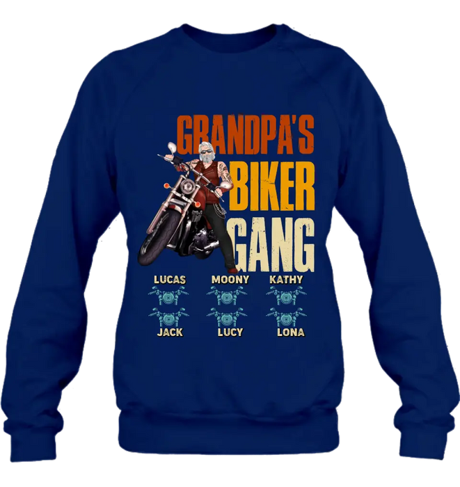 Personalized Biker Shirt/Hoodie - Father's Day Gift Idea for Dad/Grandpa - Up to 6 Kids - Grandpa's Biker Gang