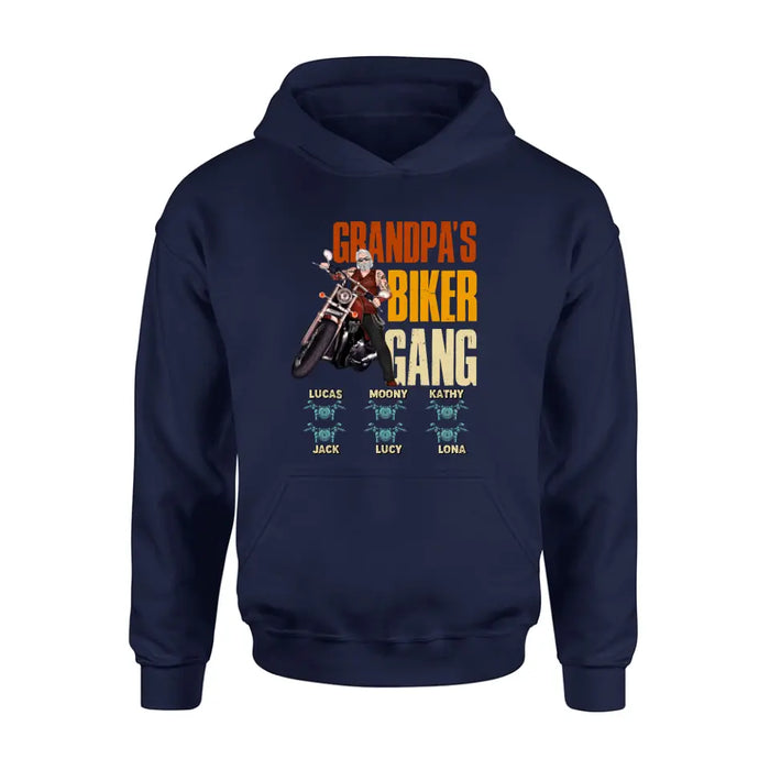 Personalized Biker Shirt/Hoodie - Father's Day Gift Idea for Dad/Grandpa - Up to 6 Kids - Grandpa's Biker Gang