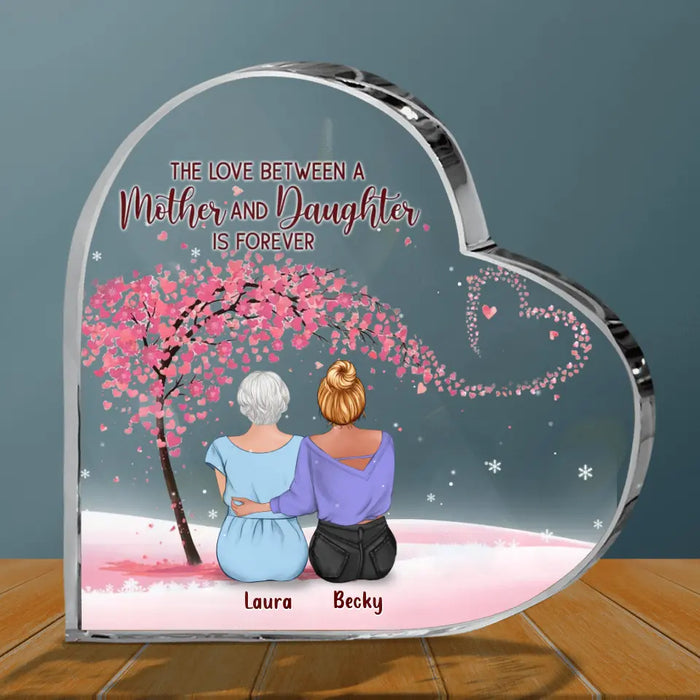 Personalized Mother Crystal Heart - Up to 4 Daughters - Gift Idea for Mother's Day/Birthday - The Love Between A Mother And Daughter Is Forever