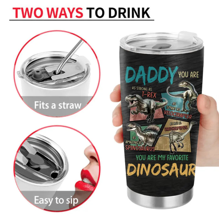 Personalized Daddysaurus Tumbler - Up to 5 Kids - Gift Idea For Father's Day - Like A Normal Dad But More Rawr-Some
