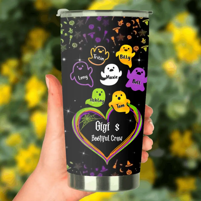 Personalized Gigi's Bootiful Crew Tumbler - Halloween gift for Grandma and Grandkids - Up to 7 Grandkids