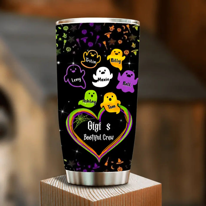 Personalized Gigi's Bootiful Crew Tumbler - Halloween gift for Grandma and Grandkids - Up to 7 Grandkids