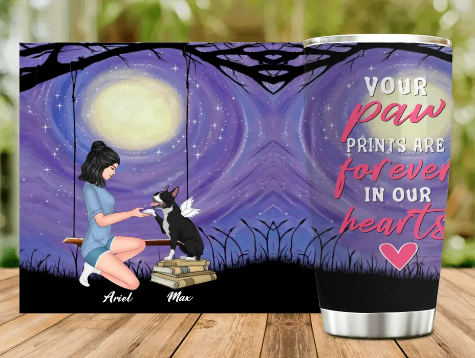 Personalized Dog Mom Tumbler - Gift Idea For Dog Mom - Your Paw Prints Are Forever In Our Hearts