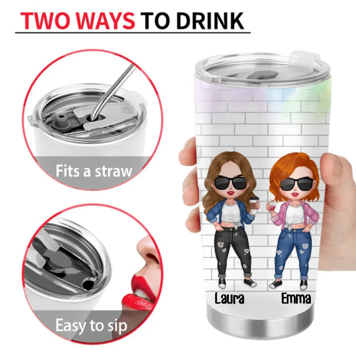 Personalized Bestie Tumbler - Gift Idea For Best Friends with up to 4 Girls - My Best Friend Is My Best Friend