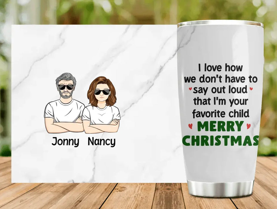 Personalized Family Tumbler - Mom/Dad With A Child - Gift Idea For Family - Merry Christmas