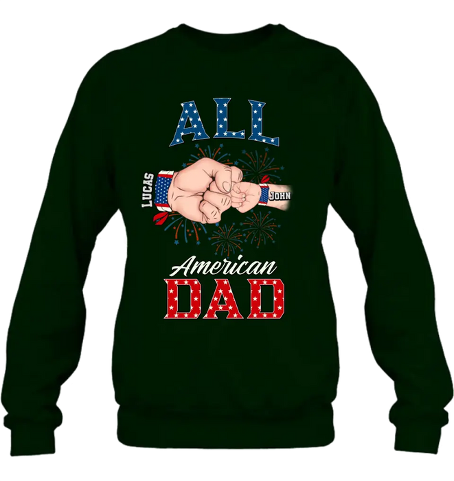 Personalized Dad T-Shirt/Hoodie/Sweatshirt - Gift Idea For Dad - All American Dad