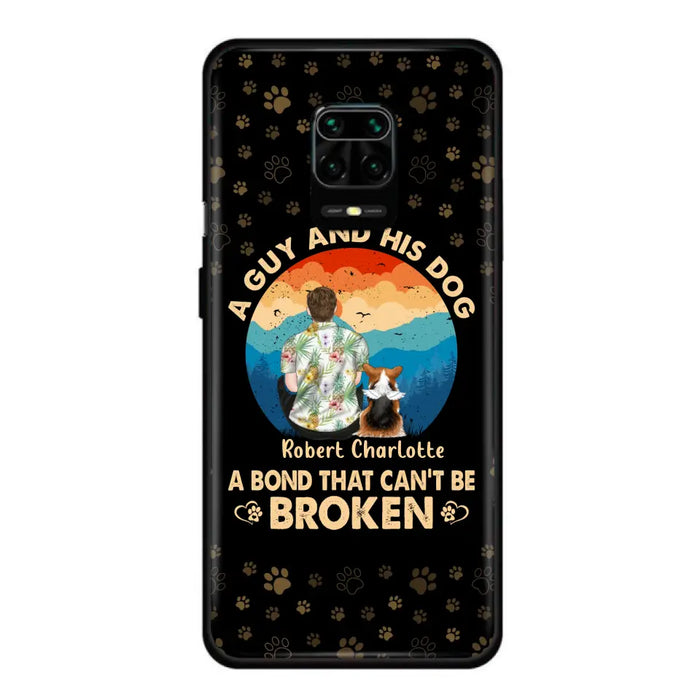 Personalized Dog Dad Phone Case - Father's Day Gift Idea for Dad/Dog Lovers - Up to 4 Dogs - A Guy And His Dog A Bond That Can't Be Broken - Cases For Oppo/Xiaomi/Huawei