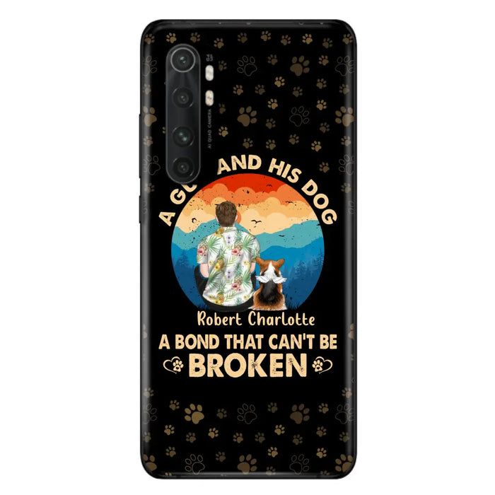 Personalized Dog Dad Phone Case - Father's Day Gift Idea for Dad/Dog Lovers - Up to 4 Dogs - A Guy And His Dog A Bond That Can't Be Broken - Cases For Oppo/Xiaomi/Huawei