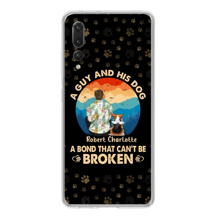 Personalized Dog Dad Phone Case - Father's Day Gift Idea for Dad/Dog Lovers - Up to 4 Dogs - A Guy And His Dog A Bond That Can't Be Broken - Cases For Oppo/Xiaomi/Huawei
