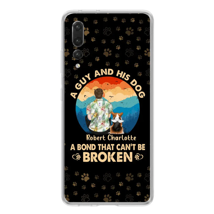 Personalized Dog Dad Phone Case - Father's Day Gift Idea for Dad/Dog Lovers - Up to 4 Dogs - A Guy And His Dog A Bond That Can't Be Broken - Cases For Oppo/Xiaomi/Huawei