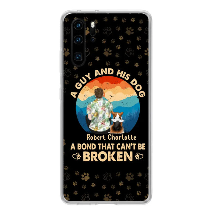 Personalized Dog Dad Phone Case - Father's Day Gift Idea for Dad/Dog Lovers - Up to 4 Dogs - A Guy And His Dog A Bond That Can't Be Broken - Cases For Oppo/Xiaomi/Huawei