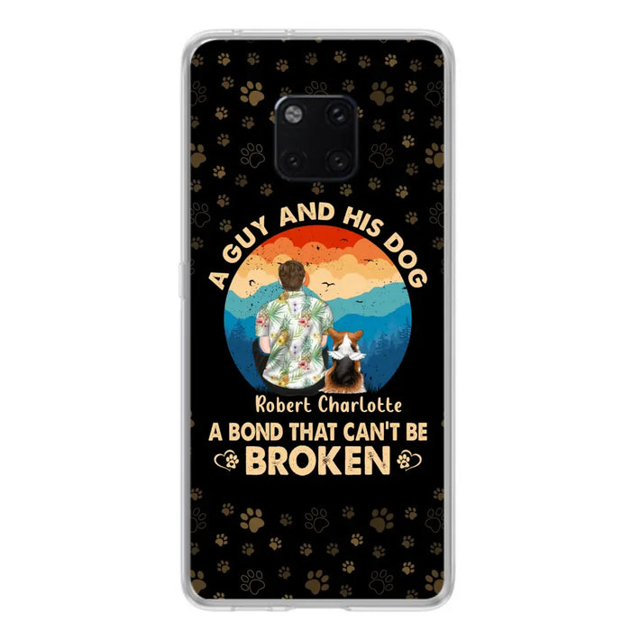 Personalized Dog Dad Phone Case - Father's Day Gift Idea for Dad/Dog Lovers - Up to 4 Dogs - A Guy And His Dog A Bond That Can't Be Broken - Cases For Oppo/Xiaomi/Huawei