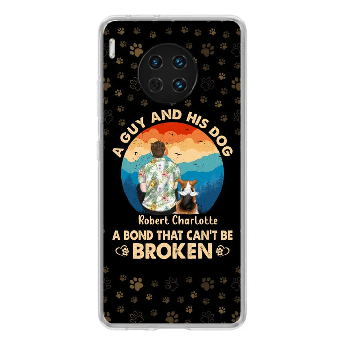 Personalized Dog Dad Phone Case - Father's Day Gift Idea for Dad/Dog Lovers - Up to 4 Dogs - A Guy And His Dog A Bond That Can't Be Broken - Cases For Oppo/Xiaomi/Huawei