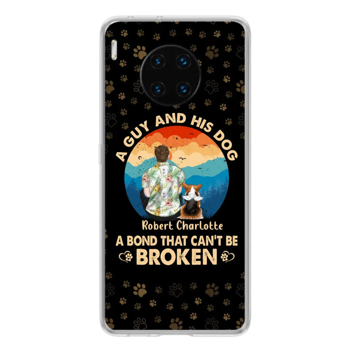 Personalized Dog Dad Phone Case - Father's Day Gift Idea for Dad/Dog Lovers - Up to 4 Dogs - A Guy And His Dog A Bond That Can't Be Broken - Cases For Oppo/Xiaomi/Huawei