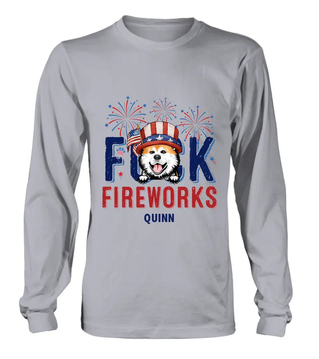 Personalized Fireworks Dog Shirt/Hoodie - Independence Day Gift Idea for Dog/Cat Lovers
