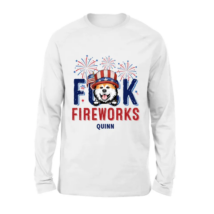 Personalized Fireworks Dog Shirt/Hoodie - Independence Day Gift Idea for Dog/Cat Lovers