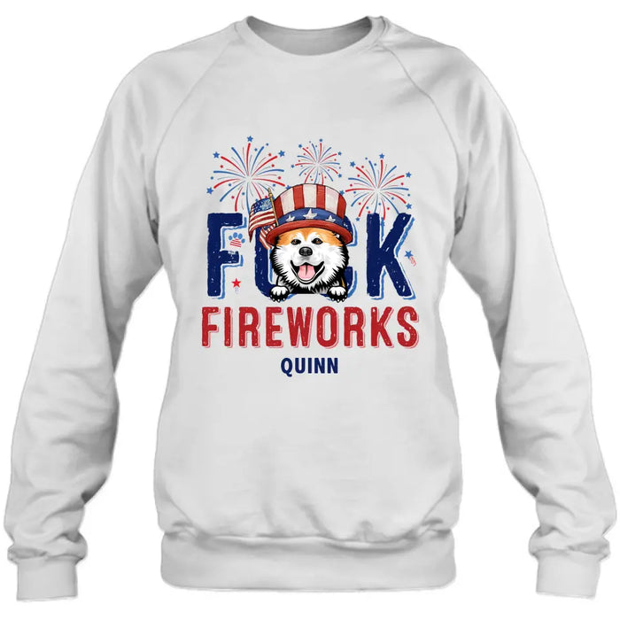 Personalized Fireworks Dog Shirt/Hoodie - Independence Day Gift Idea for Dog/Cat Lovers