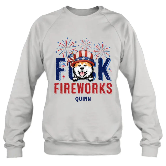 Personalized Fireworks Dog Shirt/Hoodie - Independence Day Gift Idea for Dog/Cat Lovers
