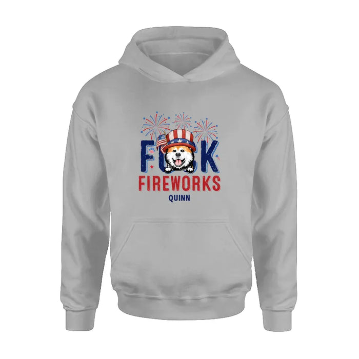 Personalized Fireworks Dog Shirt/Hoodie - Independence Day Gift Idea for Dog/Cat Lovers