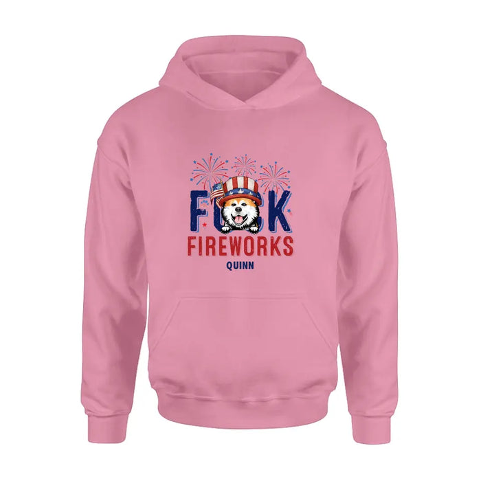 Personalized Fireworks Dog Shirt/Hoodie - Independence Day Gift Idea for Dog/Cat Lovers