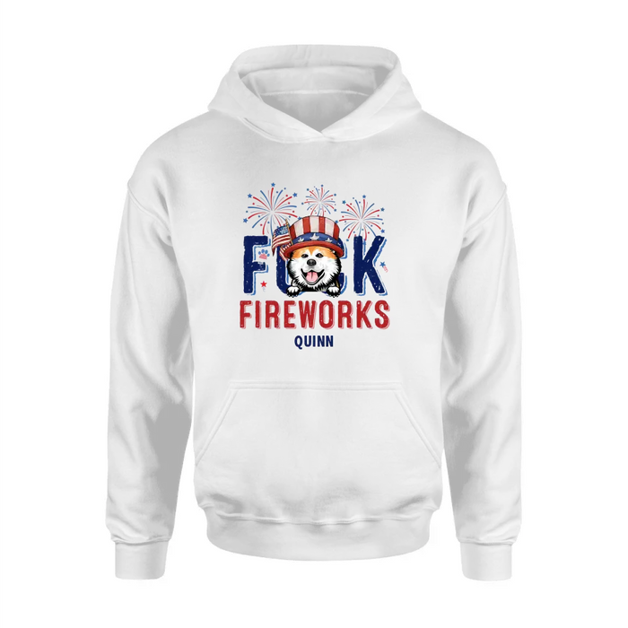 Personalized Fireworks Dog Shirt/Hoodie - Independence Day Gift Idea for Dog/Cat Lovers