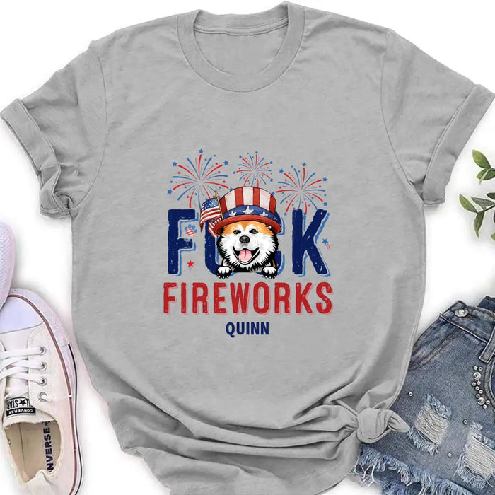 Personalized Fireworks Dog Shirt/Hoodie - Independence Day Gift Idea for Dog/Cat Lovers