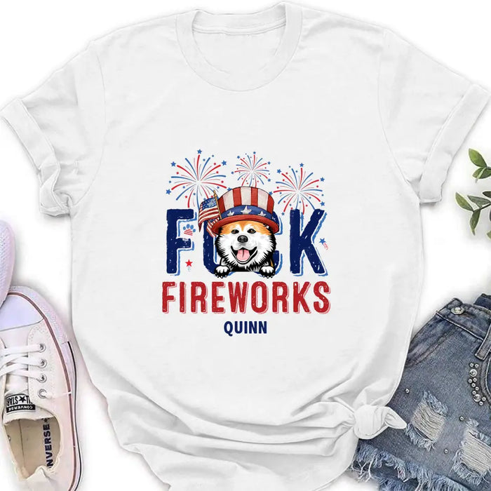 Personalized Fireworks Dog Shirt/Hoodie - Independence Day Gift Idea for Dog/Cat Lovers