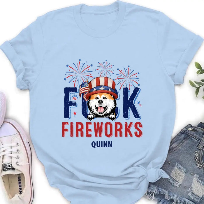 Personalized Fireworks Dog Shirt/Hoodie - Independence Day Gift Idea for Dog/Cat Lovers