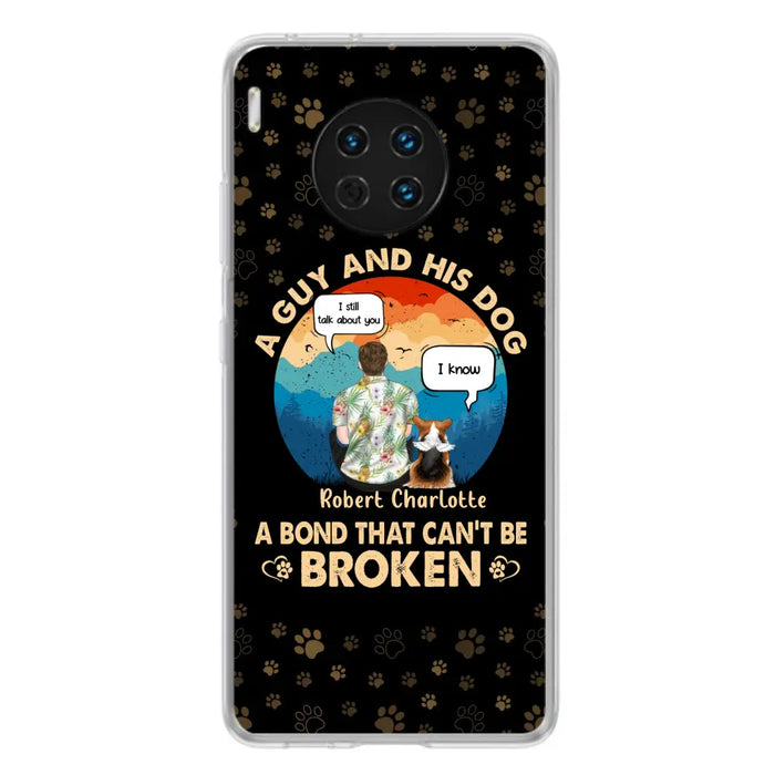 Personalized Dog Dad Phone Case - Gift Idea for Dad/Dog Lovers - Up to 4 Dogs - A Guy And His Dog A Bond That Can't Be Broken - Cases For Oppo/Huawei/Xiaomi