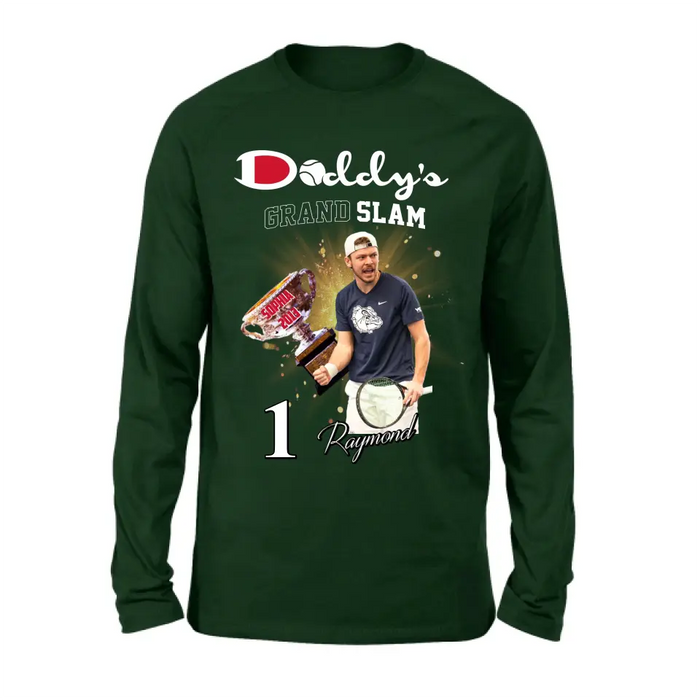 Personalized Daddy Photo Shirt/Hoodie - Up to 4 Children - Father's Day Gift Idea for Tennis Lovers - Daddy's Grand Slam