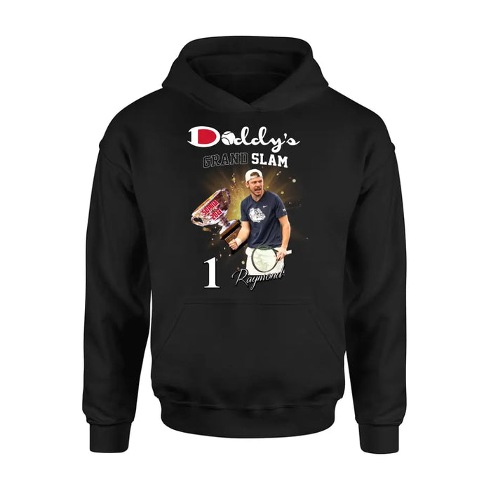 Personalized Daddy Photo Shirt/Hoodie - Up to 4 Children - Father's Day Gift Idea for Tennis Lovers - Daddy's Grand Slam