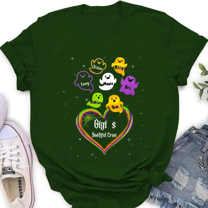 Personalized Gigi's Bootiful Crew T-shirt/Sleeve/Sweatshirt/Hoodie - Halloween gift for Grandma - Up to 7 Grandkids