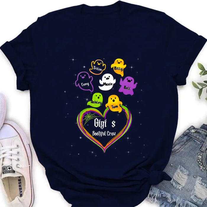 Personalized Gigi's Bootiful Crew T-shirt/Sleeve/Sweatshirt/Hoodie - Halloween gift for Grandma - Up to 7 Grandkids