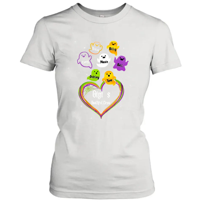 Personalized Gigi's Bootiful Crew T-shirt/Sleeve/Sweatshirt/Hoodie - Halloween gift for Grandma - Up to 7 Grandkids