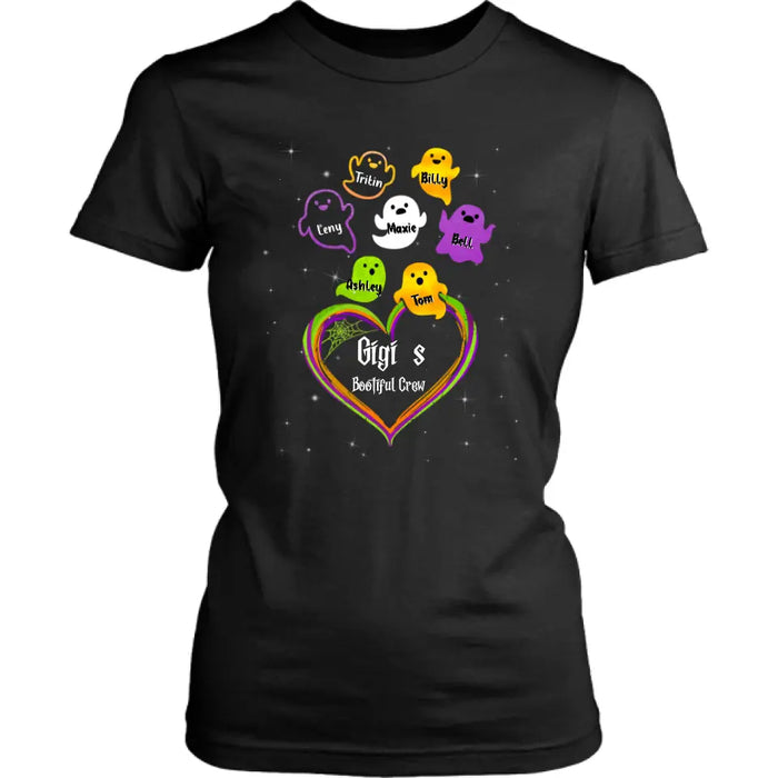 Personalized Gigi's Bootiful Crew T-shirt/Sleeve/Sweatshirt/Hoodie - Halloween gift for Grandma - Up to 7 Grandkids