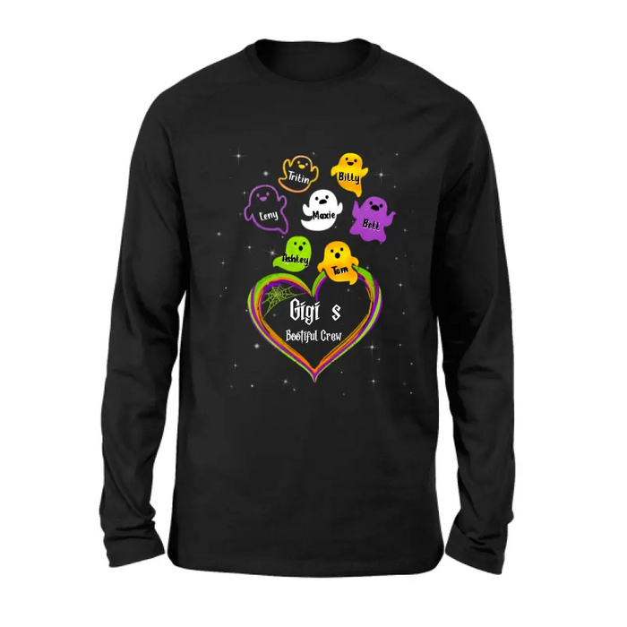Personalized Gigi's Bootiful Crew T-shirt/Sleeve/Sweatshirt/Hoodie - Halloween gift for Grandma - Up to 7 Grandkids