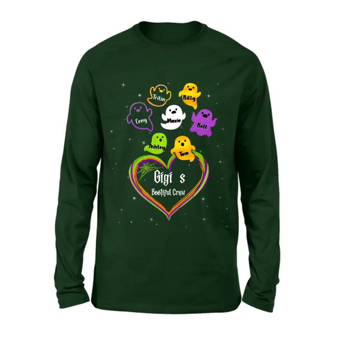 Personalized Gigi's Bootiful Crew T-shirt/Sleeve/Sweatshirt/Hoodie - Halloween gift for Grandma - Up to 7 Grandkids