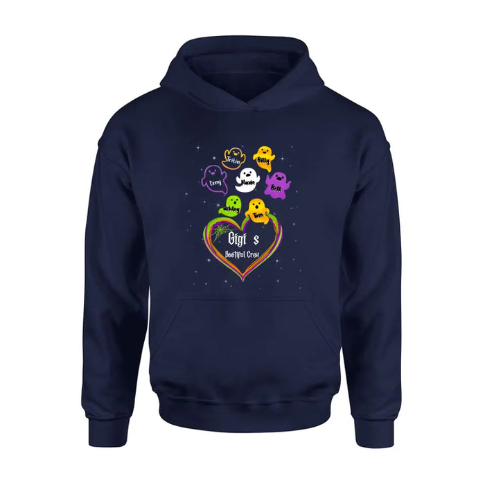 Personalized Gigi's Bootiful Crew T-shirt/Sleeve/Sweatshirt/Hoodie - Halloween gift for Grandma - Up to 7 Grandkids