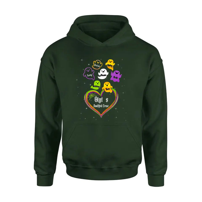 Personalized Gigi's Bootiful Crew T-shirt/Sleeve/Sweatshirt/Hoodie - Halloween gift for Grandma - Up to 7 Grandkids