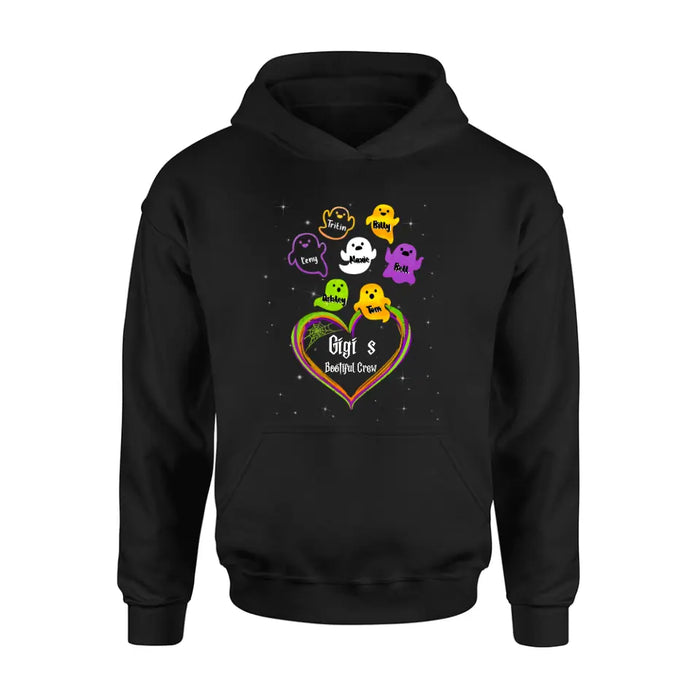 Personalized Gigi's Bootiful Crew T-shirt/Sleeve/Sweatshirt/Hoodie - Halloween gift for Grandma - Up to 7 Grandkids