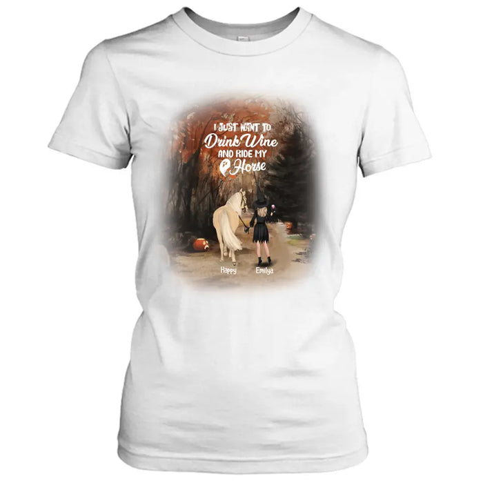 Personalized Horse Witch T-Shirt/Pullover Hoodie - Girl With Horse - EQRIYV