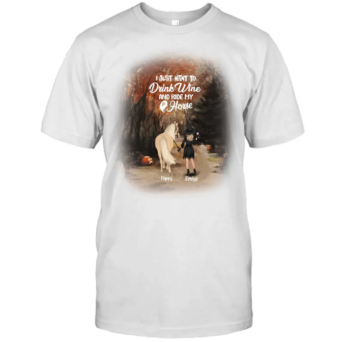 Personalized Horse Witch T-Shirt/Pullover Hoodie - Girl With Horse - EQRIYV
