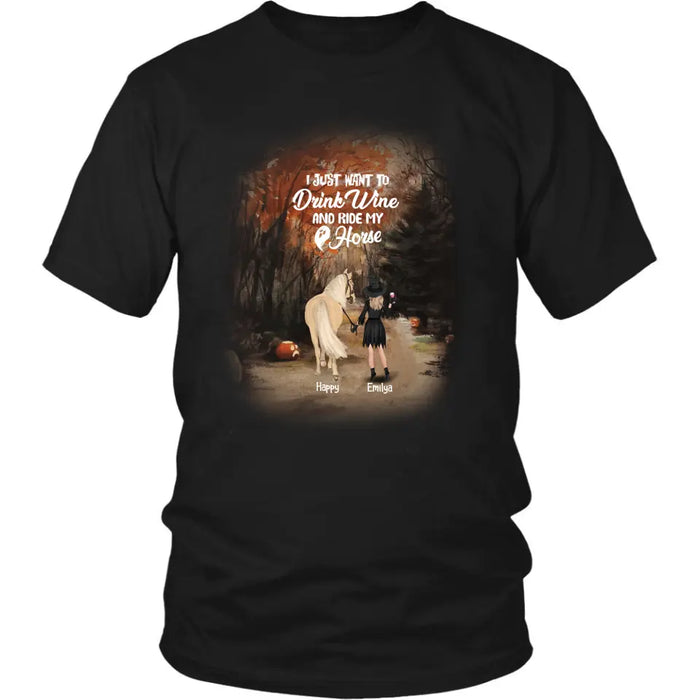Personalized Horse Witch T-Shirt/Pullover Hoodie - Girl With Horse - EQRIYV