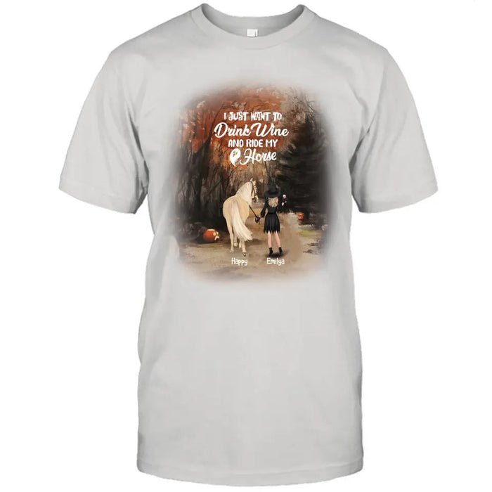 Personalized Horse Witch T-Shirt/Pullover Hoodie - Girl With Horse - EQRIYV