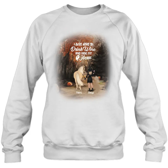 Personalized Horse Witch T-Shirt/Pullover Hoodie - Girl With Horse - EQRIYV